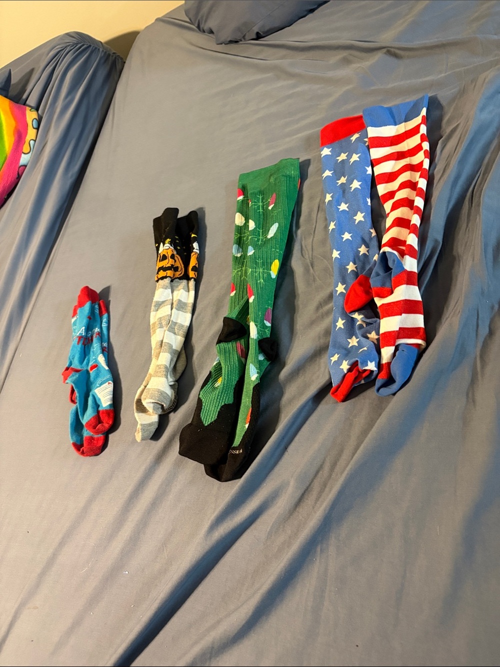 Unisex Multi-Color Novelty compression Socks Pack for holidays and teachers.